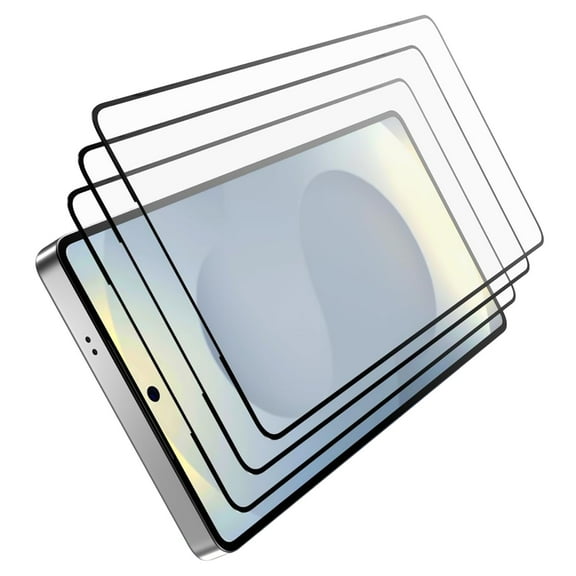 [3 Pack] Tempered Glass Screen Protector for Samsung Galaxy S25  Plus, Fingerprint Unlock Support Case Friendly Anti-Scratch Bubble Free Anti-Fingerprint Easy to Install Screen Protector, Black