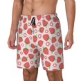 thumbnail image 2 of Uemuo Strawberry Flower Pattern Mens Swim Trunks Quick Dry Board Shorts with Mesh Lining, Stretch Beach Shorts Quick Dry No-Chafing Board Shorts-Small, 2 of 9