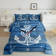 thumbnail image 2 of Erosebridal Blue Anchor Bedding Twin Comforter Set,Lodge Cabin Down Comforter,Nautical Room Decorative,Reversible,2-Piece, 2 of 8