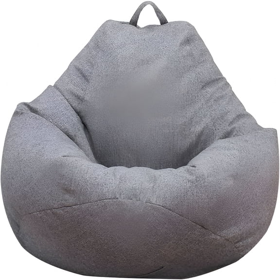 XIBUFE Bean Bag Chair Sofa Cover(No Filler),Lazy Lounger High Back Large Bean Bag Storage Chair Cover Sack for Adults and Kids Without Filling (Dark Gray,M)
