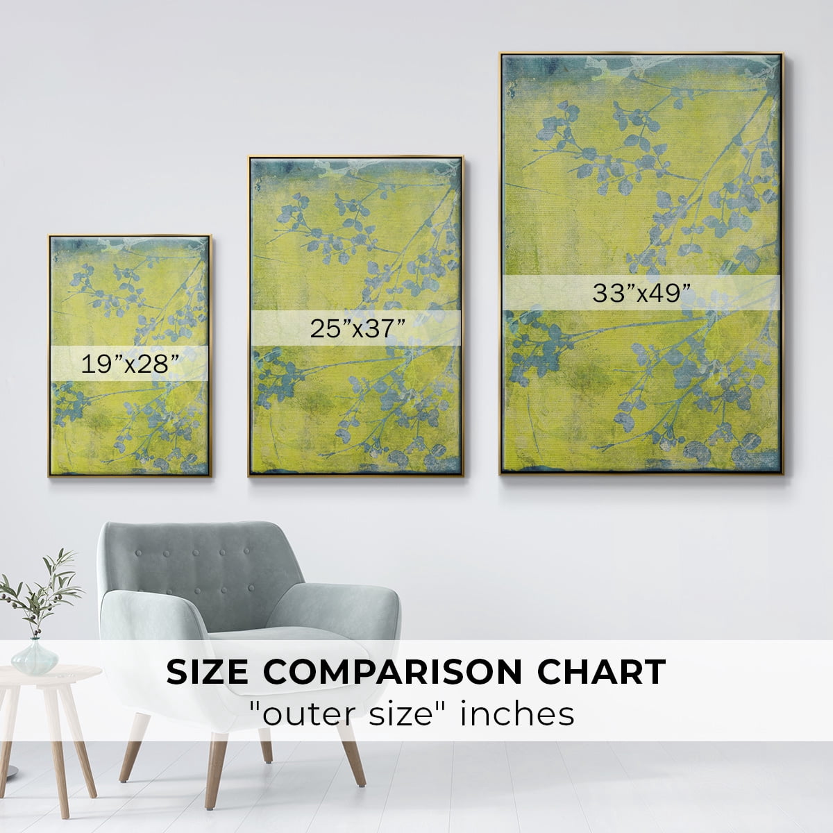Boundless VIII Framed Premium Gallery Wrapped Canvas - Ready to Hang - 17 x 25 - Gold Floating Frame