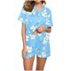 thumbnail image 5 of Conjunto de Verano para las Mujeres, Estampado Cuello de Manga Corta Y Pantalones Cortos, Moda Casual de Dos Piezas, 5 of 8