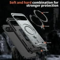 thumbnail image 3 of KOMI Étui Magnétique pour Google Pixel 9A avec Support Rotatif [Compatible avec MagSafe] Étui de Protection Antichoc Militaire pour Google Pixel 9A, Gris, 3 of 5
