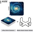 for Galaxy Stylish Ceramic Coasters for Drinks with Holder,Set of 4