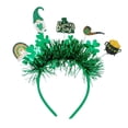 thumbnail image 2 of St. Patrick’s Day Headband, Green Shamrock and Glitter Decor, Fun Holiday Accessory with Leprechaun, Rainbow, and Pot of Gold, 2 of 6