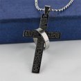 thumbnail image 3 of Zeus Hommes en Acier Inoxydable Prière Croix Anneau Pendentif Boule Chaîne Punk Collier Bijoux, 3 of 7