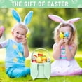 thumbnail image 7 of XIBUFE 2026 New Easter Basket, Easter Bunny Baskets for Kids with Cute Rabbit Ears Stripe, Easter Gift Baskets (Green) for Easter Egg Hunts, Holiday Gifts, Spring Celebrations, Kids' Parties., 7 of 7