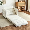 thumbnail image 3 of Capri 38.97”W Oversized Single Sofa Chair with Backrest, Multifunctional Sleeper Chair, Convertible Sofa Bed, Chenille Modern Accent Chair, Reading Armchair for Living Room Bedroom Study, White, 3 of 9