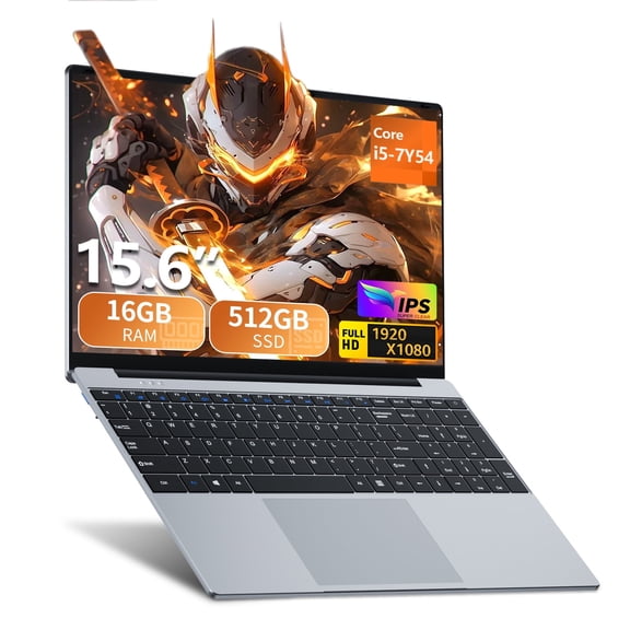 KUU i5 Gaming laptop 15.6" FHD Thin Business Laptop, Intel Core i5-7Y54, 16GB ddr4,512GB SSD, Backlit keyboard Windows 11 Silver