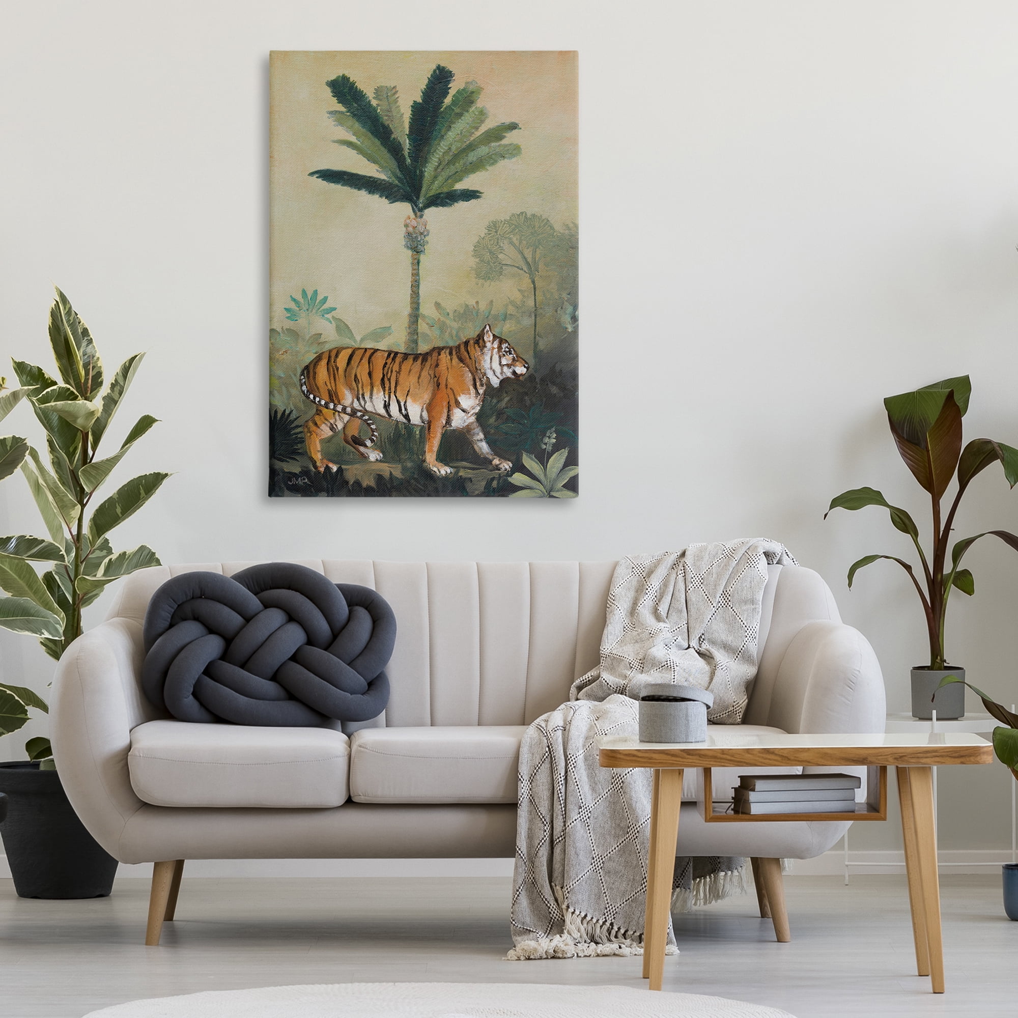 Stupell Industries King Of Jungle Tiger Landscape Painting Gallery Wrapped Canvas Art Print Wall Art, 30 x 45