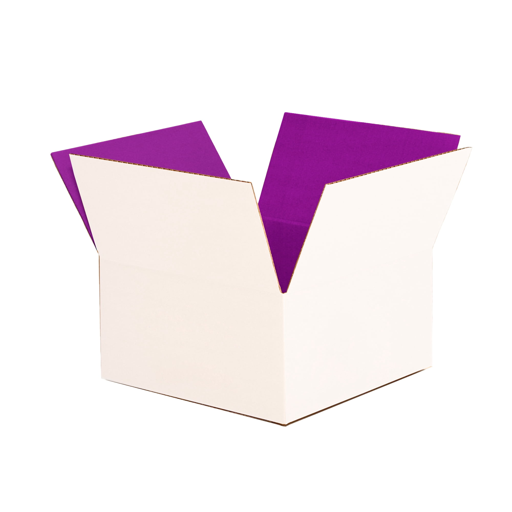 Ucanpack 1/8 Inch Thick Corrugated Packaging Box, 7x7x5" Purple Small Business Box, Made In USA- 25 Pcs Packing Carton For Moving Medium, Cardboard Shipping Case