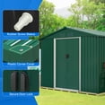 thumbnail image 2 of Dextrus 8x6 FT Outdoor Storage Shed, Large Metal Tool Sheds, Heavy Duty Storage House with Sliding Doors & Air Vent for Backyard Patio Lawn to Store Bikes, Tools, Lawnmowers, Green, 2 of 5