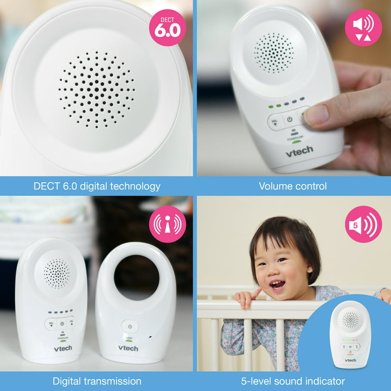 VTech DM111 BU PU Safe & Sound Digital Audio Baby Monitor 1 Parent