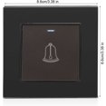 thumbnail image 3 of Outdoor Doorbell Button, 220-250V Tempered Glass Panel Doorbell Switch Wireless Waterproof Chime Push Button, 3.38 inch, 3 of 5