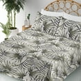 thumbnail image 3 of Ambesonne Tropical Fitted & Flat Sheet with Shams 4 Pcs Set, Exotic Foliage Vintage Art, Full, Sage Green and Grey Yellow, 3 of 5
