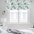 thumbnail image 3 of 2 Pack Vintage Teal Valance for Window Pink Floral Watercolor Blossom Flowers Abstract Kitchen Valance Rod Pocket Short Curtain Topper Decorative Window Treatment for Living Room Bedroom 42"x12", 3 of 8