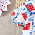 thumbnail image 6 of Baby Girl Rompers Girls Short Sleeve Independence Day 4Th of July Prints Romper Bodysuits Baby Romper Blue 0 Months-3 Months, 6 of 6