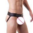 thumbnail image 3 of Mikilon sous-Vêtements pour Hommes en Cuir Solide Taille Basse Respirant Double String, 3 of 4