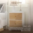 thumbnail image 5 of COZAYH 2-Drawer Farmhouse Bedroom Nightstand with Rustic Wood Ring Pattern, White, 5 of 11