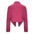 thumbnail image 5 of jsaierl Women's Elegant Shawl Collar Crop Open Front Button Jacket Long Sleeve Work Office Short Blazer, 5 of 6