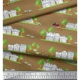 thumbnail image 2 of Soimoi Rayon Crepe Fabric Vehicles,Tree & Shops Architectural Print Fabric by Yard 46 Inch Wide, 2 of 3