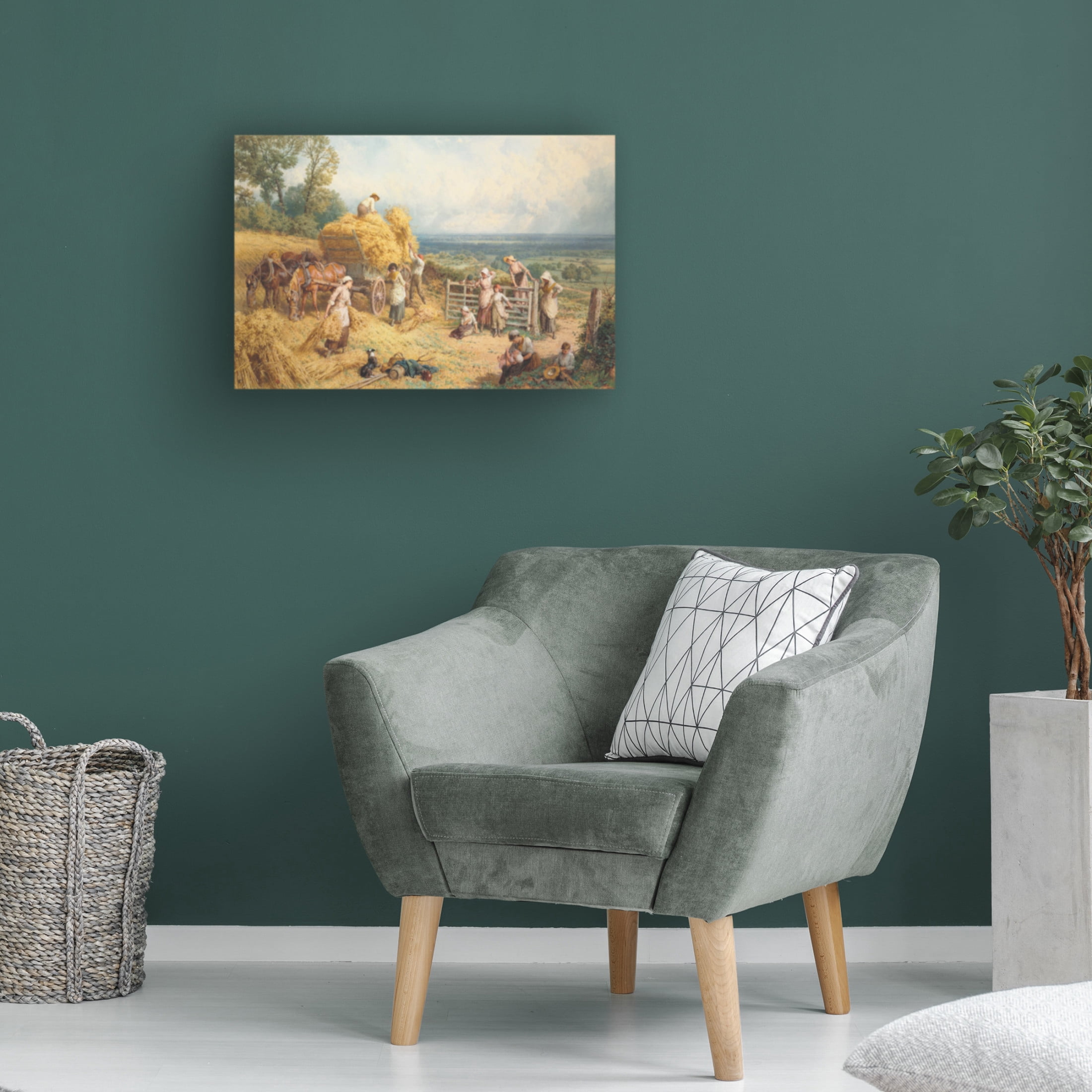 Myles Birket Foster 'Harvest Time' Canvas Art - 47 x 30 Inches