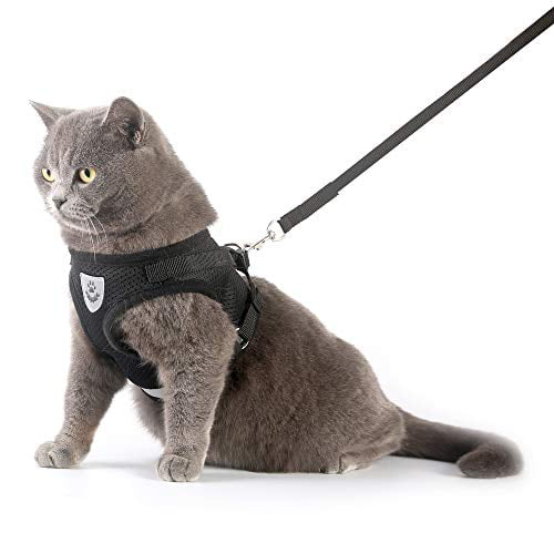 RIDVANVAN Cat Harness and Leash Sets for Walking Escape Proof Padded Cat Vest Red X-Small Reflective Tape,Adjustable Cat Walking Jackets