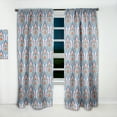 thumbnail image 2 of Designart 'Blue Damask Pattern' Bohemian & Eclectic Curtain Panel, 2 of 5