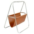 thumbnail image 2 of DOLITY Stainless Steel Magazine Rack for Newspapers And Books. Versatile Faux Leather Shelving Unit for Office, Exhibitions, Bathroom, Or Studio. Brown, 2 of 9