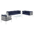 thumbnail image 2 of Modway Harmony 8-Piece  Sunbrella® Outdoor Patio Aluminum Seating Set in Gray Navy, 2 of 10