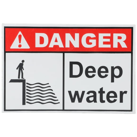 Danger Deep Water Sign Dangerous Zone Sign Outdoor Warning Sign for Kids Adults