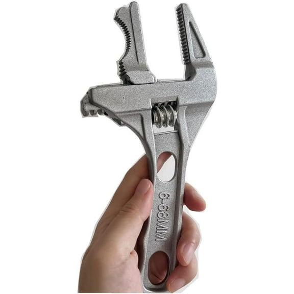 Large Opening Adjustable Wrench  Short Handle Wide Jaw Mini Monkey Spanner Plumbing Pipeline Bathroom Tools