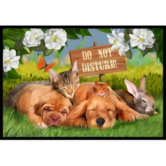 Carolines Treasures Golden Retriever And Sharpei Do Not Disturb Indoor & Outdoor Mat - 18 x 27 in.