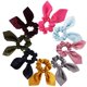 thumbnail image 1 of Coleteros para el cabello de colores sólidos, lindos lazos para el cabello con orejas de conejo, coleteros con lazo para mujeres y niñas (8 colores-A), 1 of 5