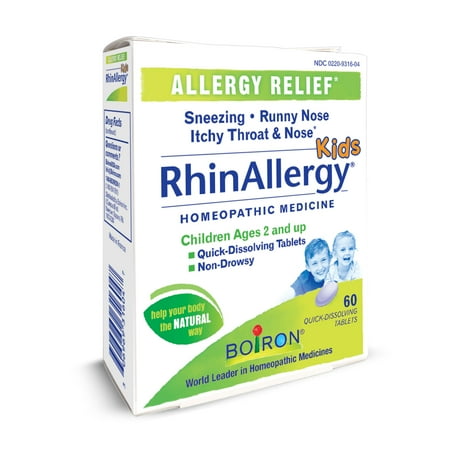 Boiron RhinAllergy Kids Tablets, Homeopathic Medicine for Allergy Relief Relief, Sneezing, Runny Nose, Itchy Throat & Nose, 60 Tablets