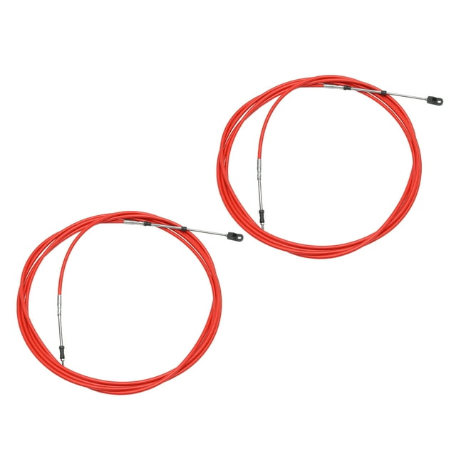 Unique Bargains 2 Pcs 600cm 20FT 33C/3300 Bateau de Mer Câble de Commande de Changement de Vitesse Rouge avec Tête de Fixation
