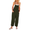 thumbnail image 2 of Women Casual Loose Wide Leg Jumpsuit Sleeveless Spaghetti Strap Romper with Pockets, 2 of 8