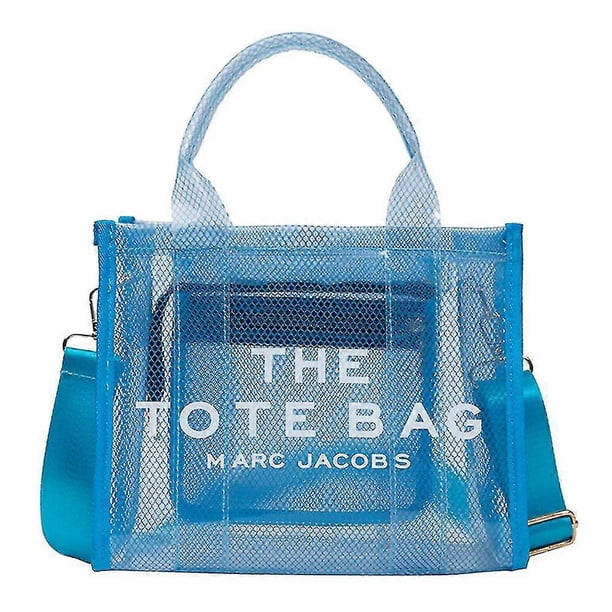 Women Pvc Clear Tote Bag Mesh Handbag With Zipper, Crossbody Bag For Office, Travel, School, Beach