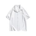 thumbnail image 2 of pstuiky camisetas de hombre, Sudadera con capucha de manga corta para hombre, estilo casual, holgada, con botones y manga corta camisas casuales para hombre l, 2 of 6