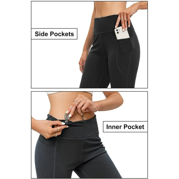 4-Pockets Soft Bootcut Yoga Pants Women High Waist Workout Ladies Long  Bootleg