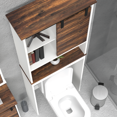 thumbnail image 7 of Landia Home Farmhouse over the Toilet Bathroom Storage, 2 of Shelves, White Wood Finish, 7 of 7
