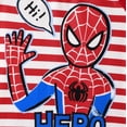 thumbnail image 4 of Marvel Spider-Man Baby Boys Romper Red White Striped Graphic Short Sleeve One Piece Jumpsuit Outfit Infant 6-9 Months, 4 of 8