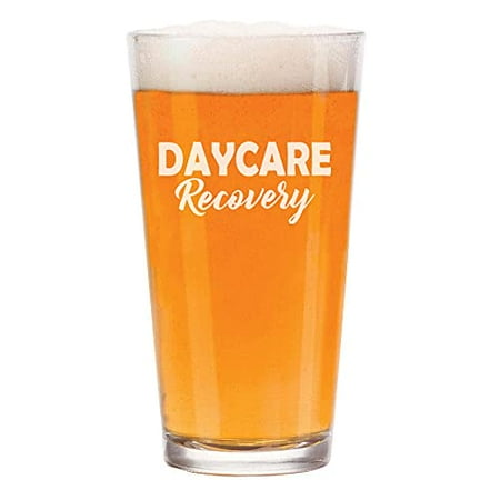 

16 oz Beer Pint Glass Daycare Recovery Teacher Funny