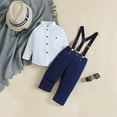 thumbnail image 4 of USNSM Baby Boy Fashion Clothes Summer Toddler Suit for Boys Birthday Wedding Gentleman Formal Bearer Outfits Dark Blue 6Y, 4 of 7