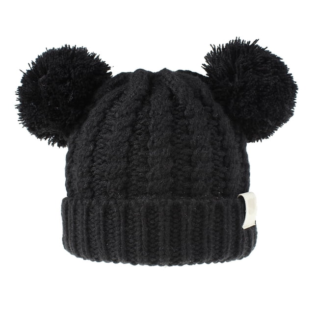 Gorro y esponjoso Sonducket con bolas de pompones gorro de punto mixto Multicolor para niños Type3 NO3