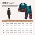 thumbnail image 4 of Fuzoiu Lost Golden Key Print Women's Long-Sleeved Pajama,Lounge Button Down Nightwear,Womens Notch Collar Pajama Set-X-Large, 4 of 7