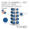 thumbnail image 4 of Set de mancuernas Tone Fitness de 45 kg de neopreno con soporte, 4 of 8