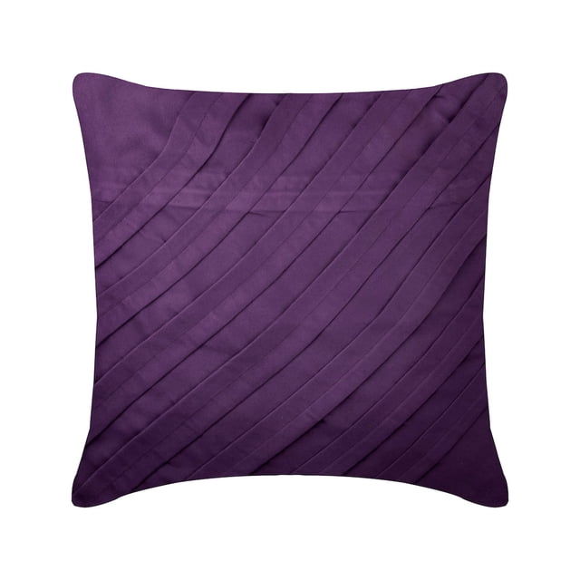 Funda de almohada morada, funda de almohada contemporánea, funda de cojín de 30 x 30 cm (12 x 12 pulgadas), fundas de almohada cuadradas de ante sintético, funda de almohada con pliegues