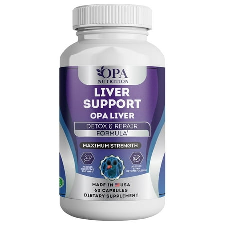OPA Natural Liver Support & Detox Veggie Supplement - Milk Thistle & Chicory Root Formula - 60 Ct