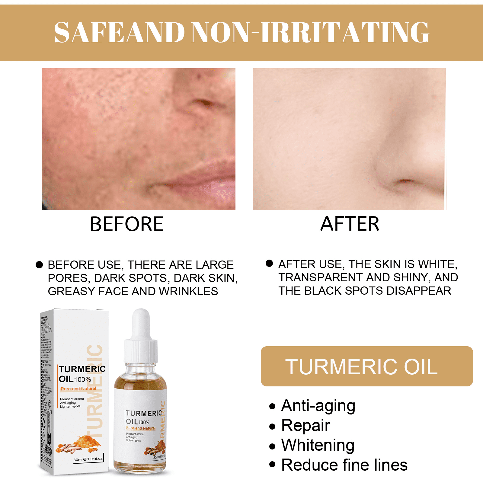 Alvantor Turmeric Facial Oil - Dark Spot Corrector & Hydration, 1.01 fl oz
